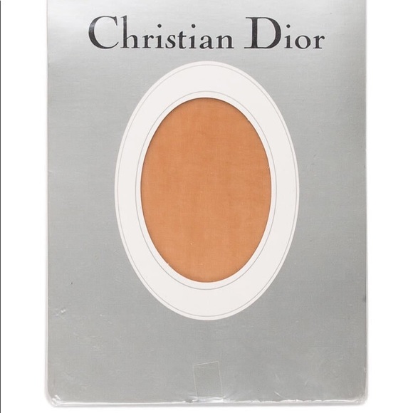 NIP CHRISTIAN DIOR Control Top Sandalfoot Pantyhose Creme Crepe Size 1 (XS / S) - Picture 5 of 5